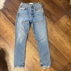 ORGANIC COTTON AGOLDE button up Light Blue Ankle Jeans